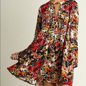 🌿SOLD🌿 Umgee Floral Print Bell Sleeved Dress